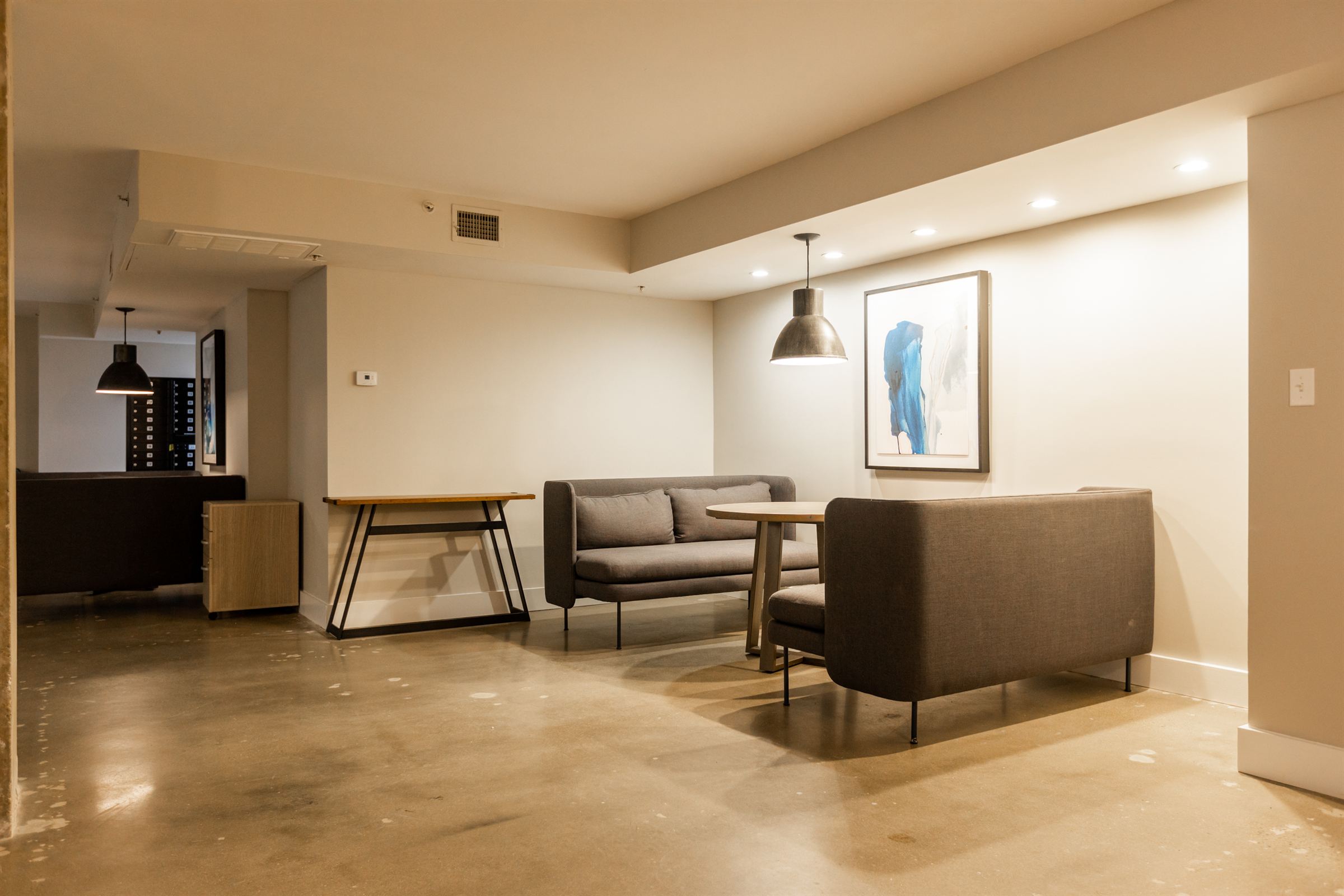 Resident lounge from the Georgetown Suites hotel-to-apartments conversion